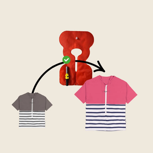 Floatee, maintenance service, new T-shirt = pink + short sleeves