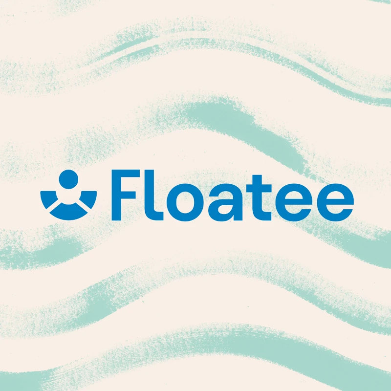 Logo of Floatee with designed background