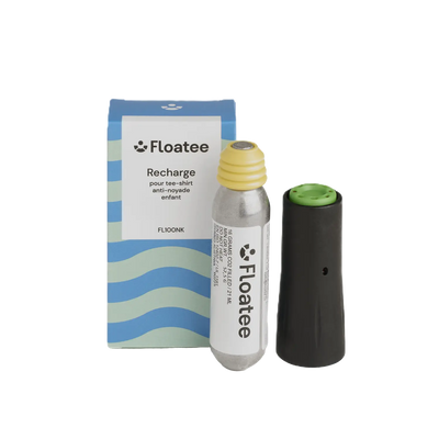 Components and packaging for the Floatee recharge for anti-drowning T-shirt (child)